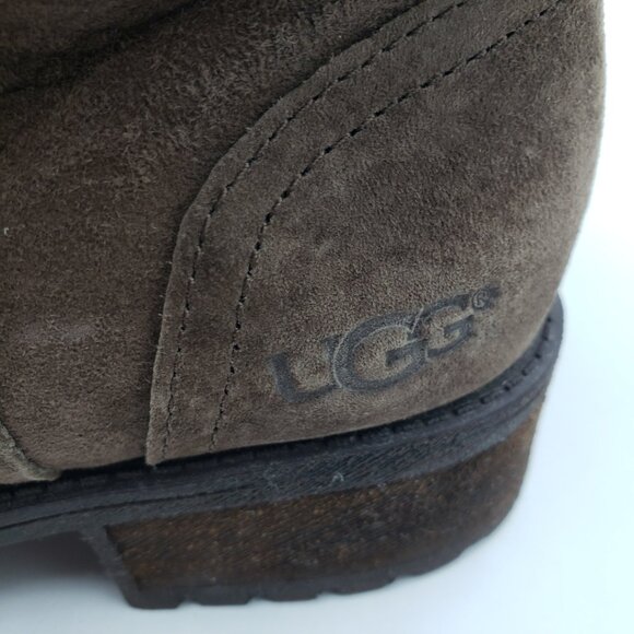 UGG Blayre II Boots 7 Womens Shearling Leather Buckle Strap Brown - Picture 9 of 12